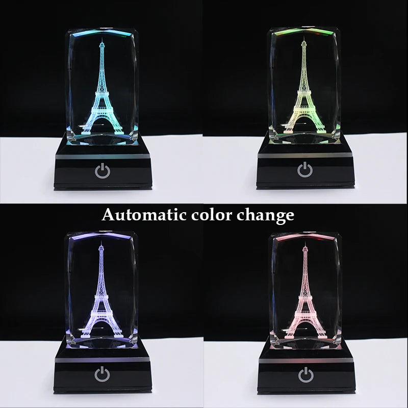 Silver/black Square LED Night Lamp Base Show Stand With Sensitive Touch Switch Colorful Lights Square Display Base