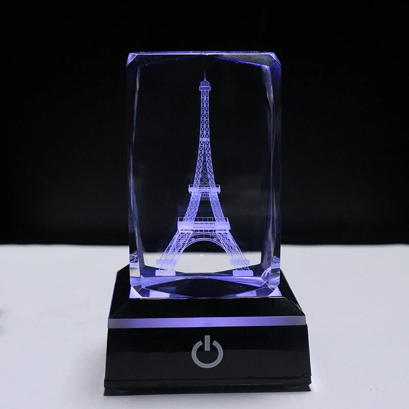 Silver/black Square LED Night Lamp Base Show Stand With Sensitive Touch Switch Colorful Lights Square Display Base