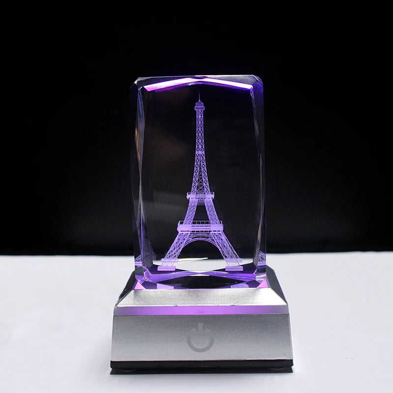 Silver/black Square LED Night Lamp Base Show Stand With Sensitive Touch Switch Colorful Lights Square Display Base