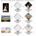 Custom Crystal Photo Frame DIY Cube Shape Rotating Crystal Photo Frame Birthday Gifts Wedding Travel Souvenir Home Decoration