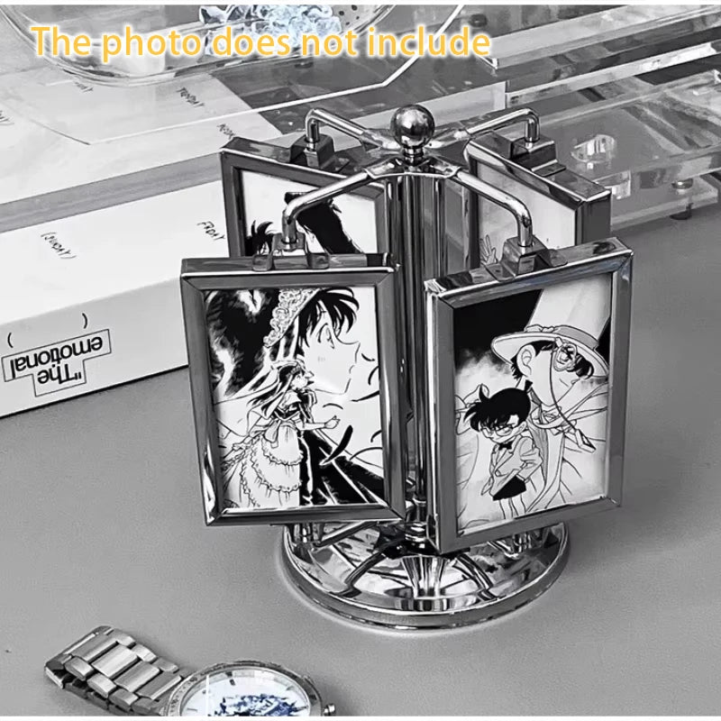 Rotating Photo Frame Gu Mei Display Stand Small Card Display Stand Storage DIY Photo Frame Creative Desktop Ornament