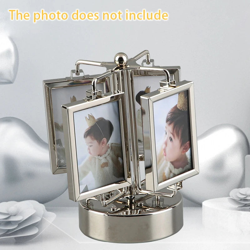 Rotating Photo Frame Gu Mei Display Stand Small Card Display Stand Storage DIY Photo Frame Creative Desktop Ornament