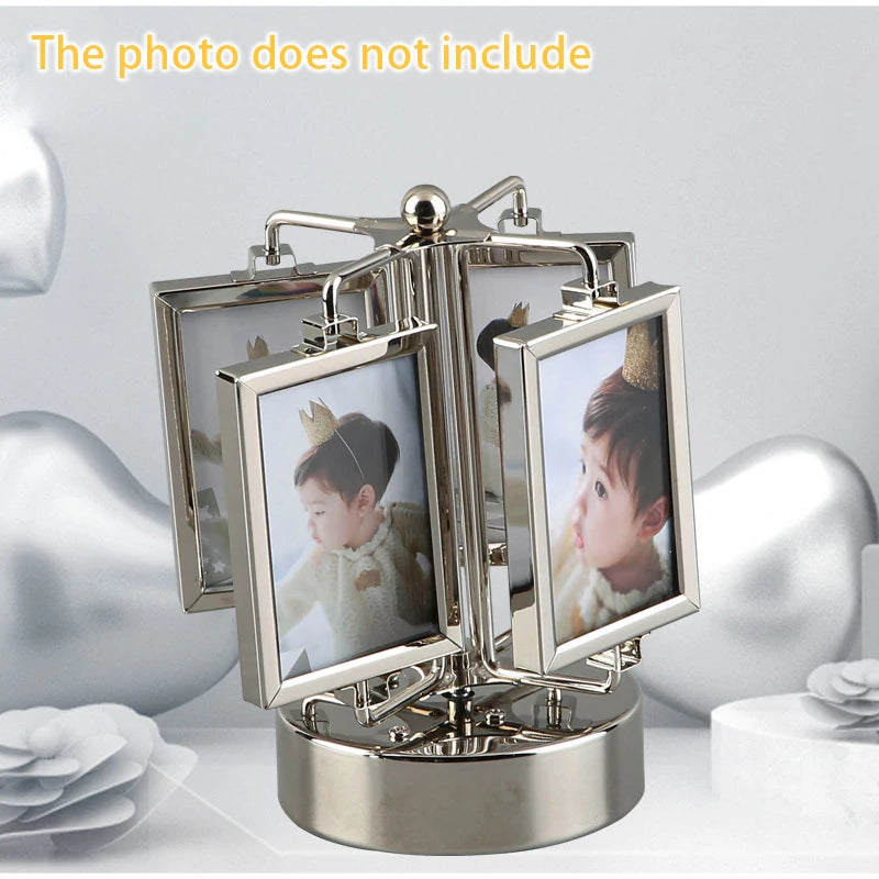 Rotating Photo Frame Gu Mei Display Stand Small Card Display Stand Storage DIY Photo Frame Creative Desktop Ornament