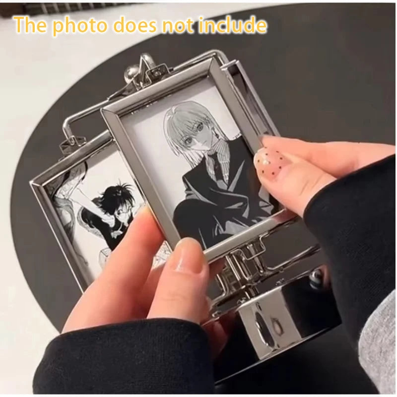 Rotating Photo Frame Gu Mei Display Stand Small Card Display Stand Storage DIY Photo Frame Creative Desktop Ornament